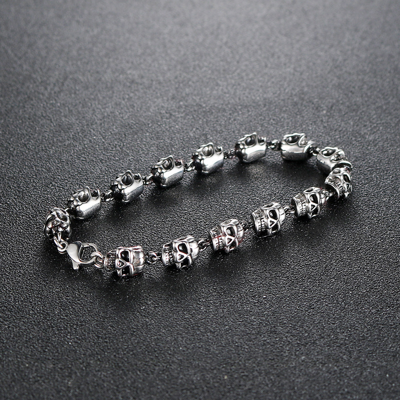 Alloy Material Halloween Festival Men'S Hip-Hop Rock Punk Bracelets Skull Alloy Halloween Men's Chain Bracelets