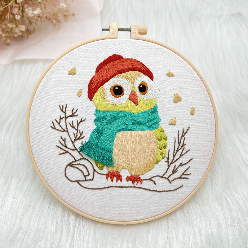 Lu serie de bordados pájaros bordados DIY material paquete de paquetes de aguja hecha a mano inglés peces peces pinturas decorativas de sala de estar