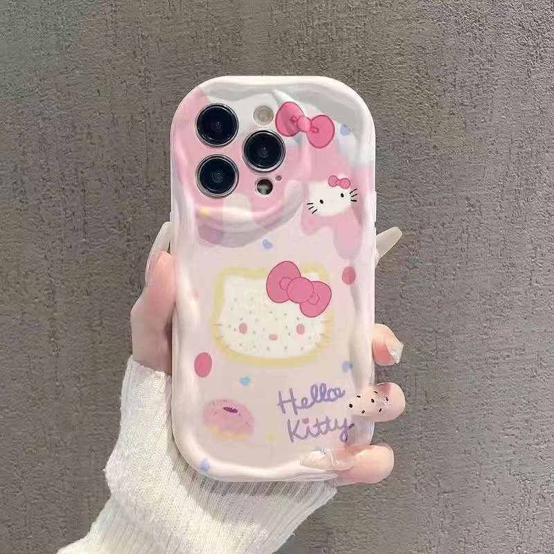 Чехол для телефона Hello Kitty, совместим с сериями iPhone 6–17 (Pro/Max/Mini/Air/E), белый с ремешком/браслетом