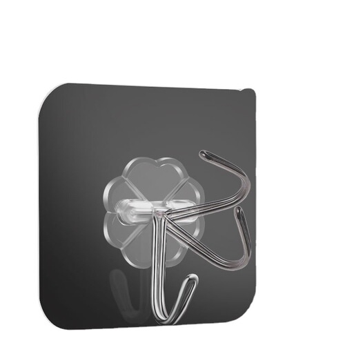 Transparent hooks, punch-free sticky hooks for floor stalls, strong traceless hooks, plastic creative bathroom and kitchen hooks