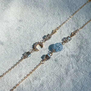 Модная и простая золотая цепочка со стразами, звездами и луной, веревка для очков, металлическая цепочка для очков с защитой от потери