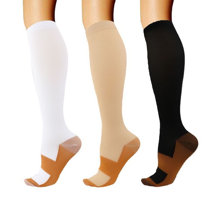 Cross-Border Wholesale Sports Compression Socks, Two-Tone Calf Fitness Running Basketball Skill Socks, Magic Socks with Compression