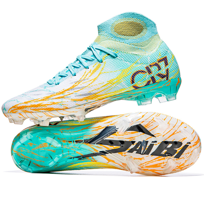 Saibi Sai Bei Qing Long Cr Football Shoes for Men and Women Ag Glue Long Spikes Youth Adult Competition Training Football Shoes