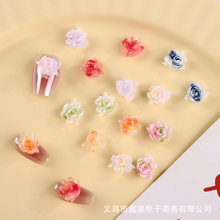 软花花枝月季美甲饰品夜光玫瑰美甲配饰树脂花朵手链diy饰品配件