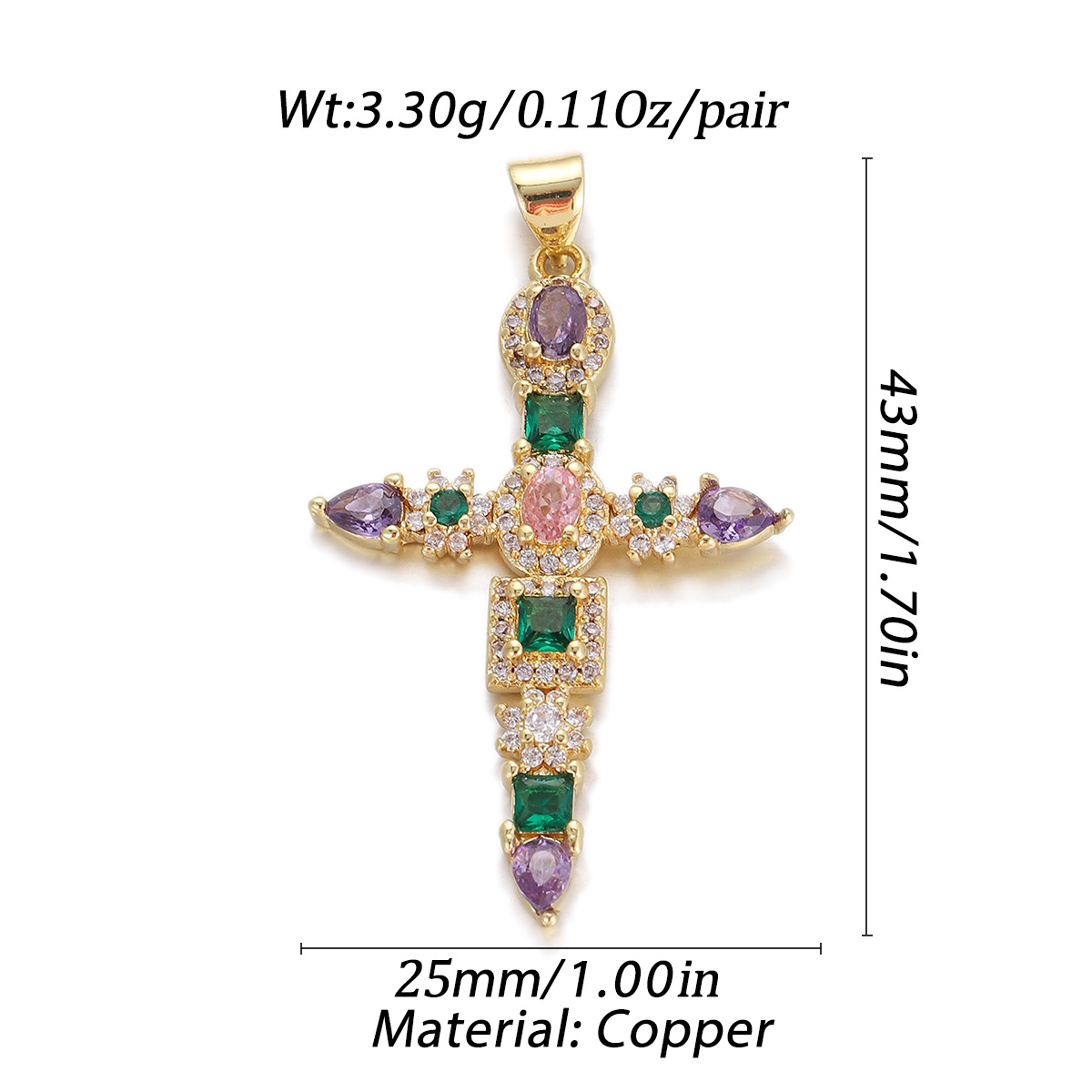 4g Weight Pendant, Chain Jewelry Making Type 20 * 33mm Jewelry Making Size Zircon Inlay Material DIY Jewelry Accessories Classification 1 Piece Quantity Copper Material Cross, Virgin Mary Pattern Plating Design Religion, Classic Style Style 1 Piece 20 * 33mm Copper Zircon Cross Virgin Mary Pendant Chain 4