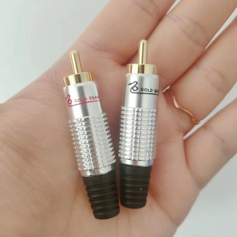 Pin Gold-plated RCA Lotus Head Plug Audio Connector Audio Cable Welding Head AV Cable Professional Speaker Speaker