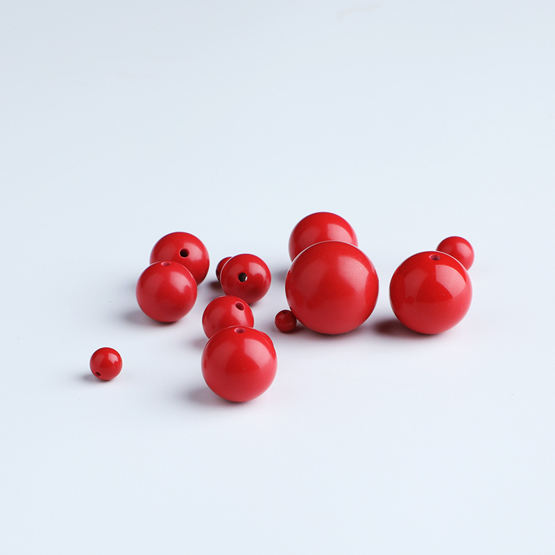 廠家直銷 天然原礦硃砂紅砂散珠 粉砂圓珠 半成品 辰砂文玩配珠