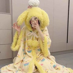 新しいマントのパジャマの女性の料理人の犬の餅のフランネルの厚い漫画のかわいい少女の寝衣の家の服のスーツ