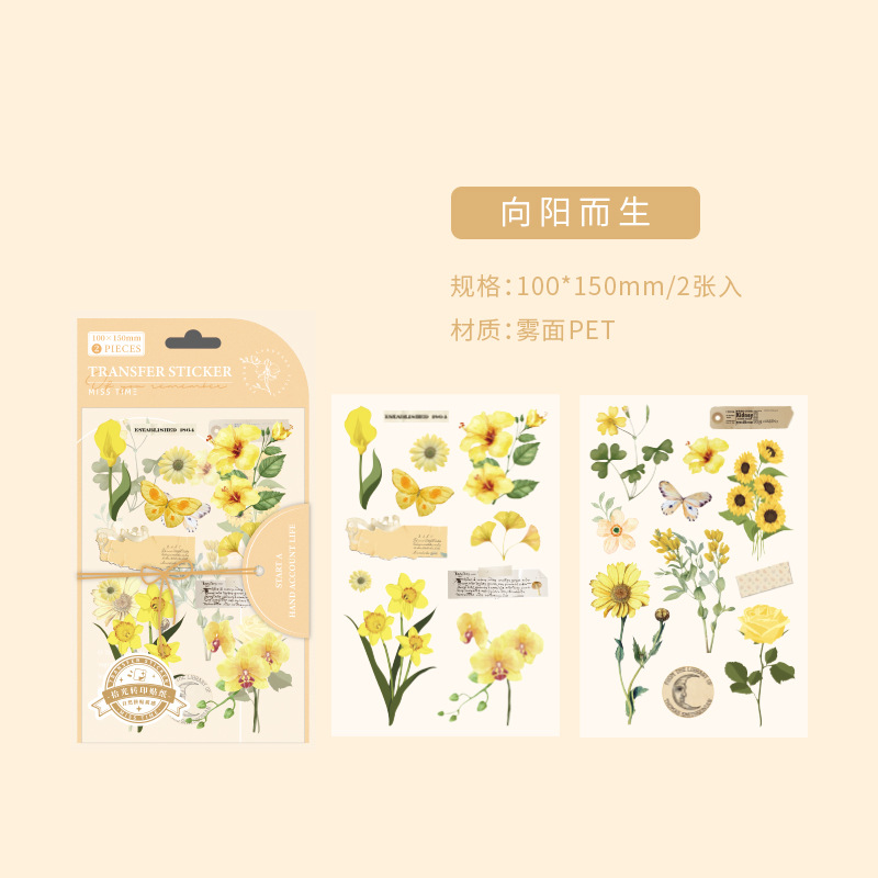 Recogida de transferencia pegatinas hierba hoja colección Serie INS flor mano cuenta DIY material decorativo pegatinas 2 piezas en 6 tipos