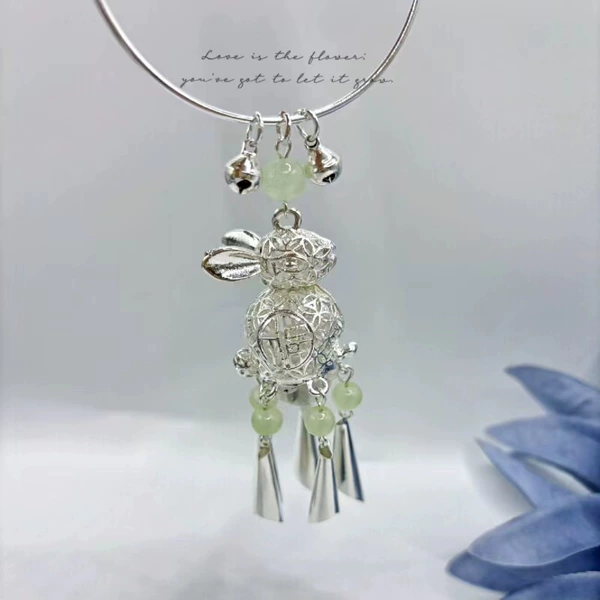 Lucky Rabbit Green Wind Bell