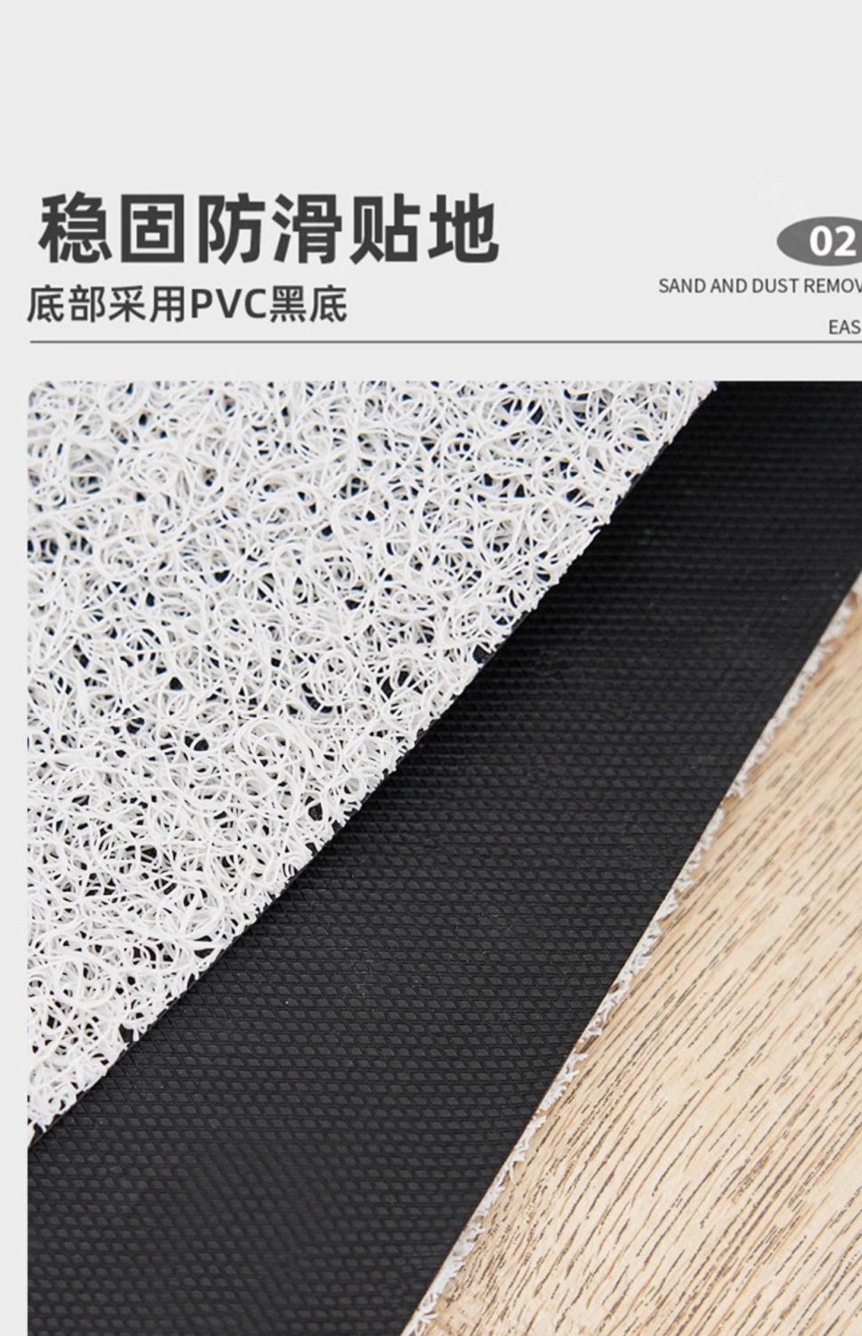 Star-Patterned Silk Loop Floor Mat for Entrance Door, Pvc Cuttable Mat, Dirt-Scraping, Dirt-Resistant, Outdoor Dust-Removing Mat