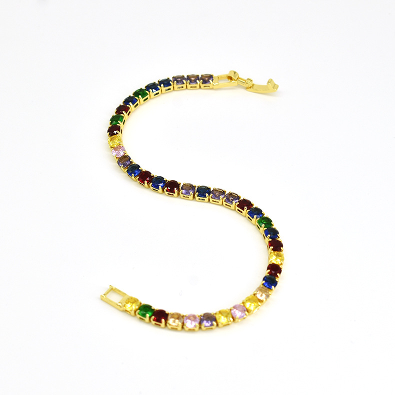 10g Weight Zircon Inlay Material Tennis Bracelet Classification Copper Chain Material Tennis Chain Chain Type 1 Piece Quantity Daily Occasion Copper Material Geometric Pattern All Seasons Season Unisex Gender Inlay Design Hip-Hop, Shiny Style Wholesale Jewelry Hip-Hop Shiny Geometric Copper Zircon Inlay Tennis Bracelet Tennis Chain 8