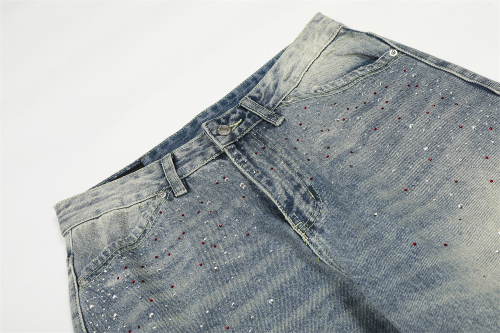 Vaqueros de hombre corte ancho y recto con estrellas de estrás_voghion.com
