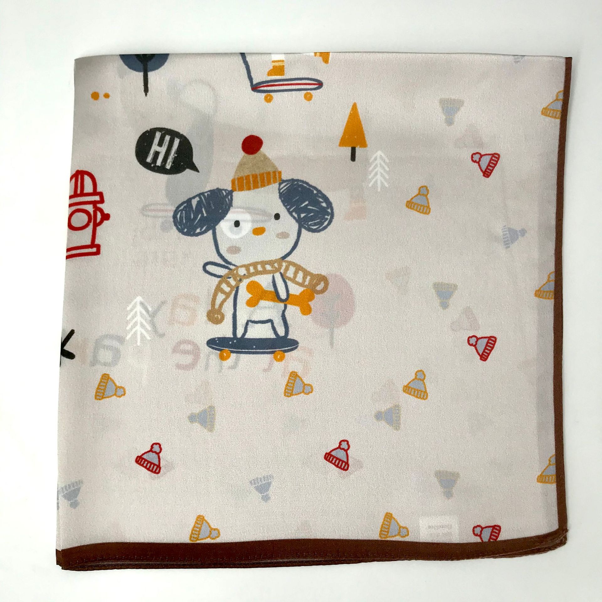Hangzhou Pure Silk Printed French Square Scarf, Mulberry Silk Versatile Decorative Commuter OL Necktie for Women - Thumbnail 4