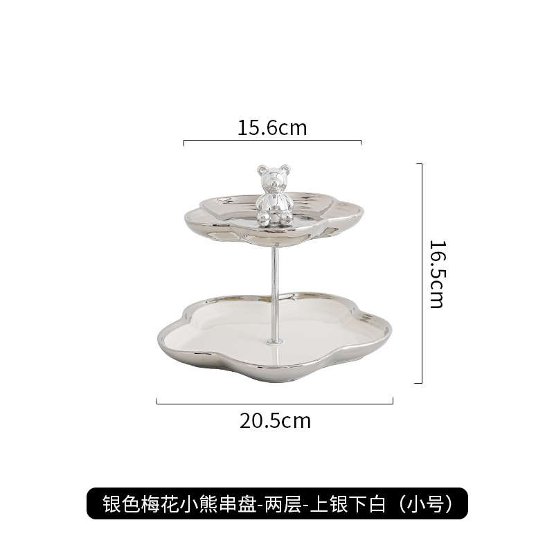 Nórdico plato de fruta de cerámica hogar sala de estar mesa de café postre pastel plato mesa de postre multi-capa pastelería bandeja de dulces estante