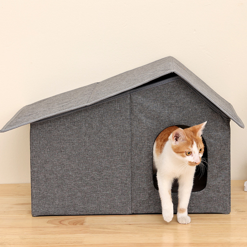 国境を越えて折り畳み可能な猫の巣の広い空間は防水猫の家の四季の通用猫の家の猫の別荘を占有しません。|undefined