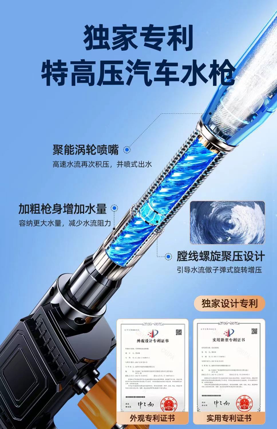 High-pressure car wash water gun household wireless portable car wash handheld self-priming rechargeable lithium car wash wholesale