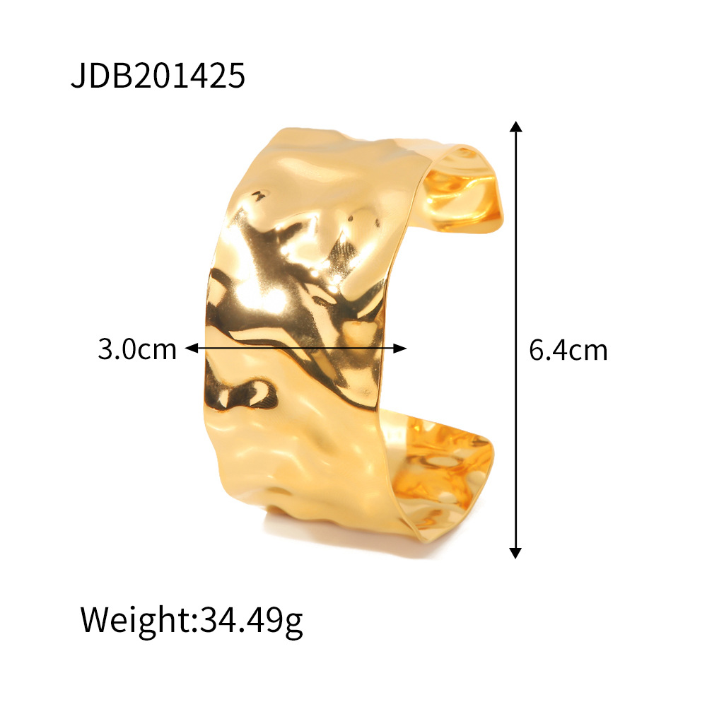 Exaggerated Geometric Stainless Steel Gold Plated Bangle display picture 7