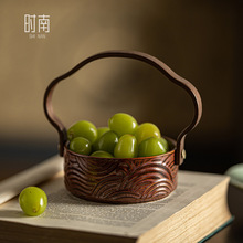 新中式手提碗陶瓷水果盘小精致家用客厅零食干果盘古风茶点点心盘