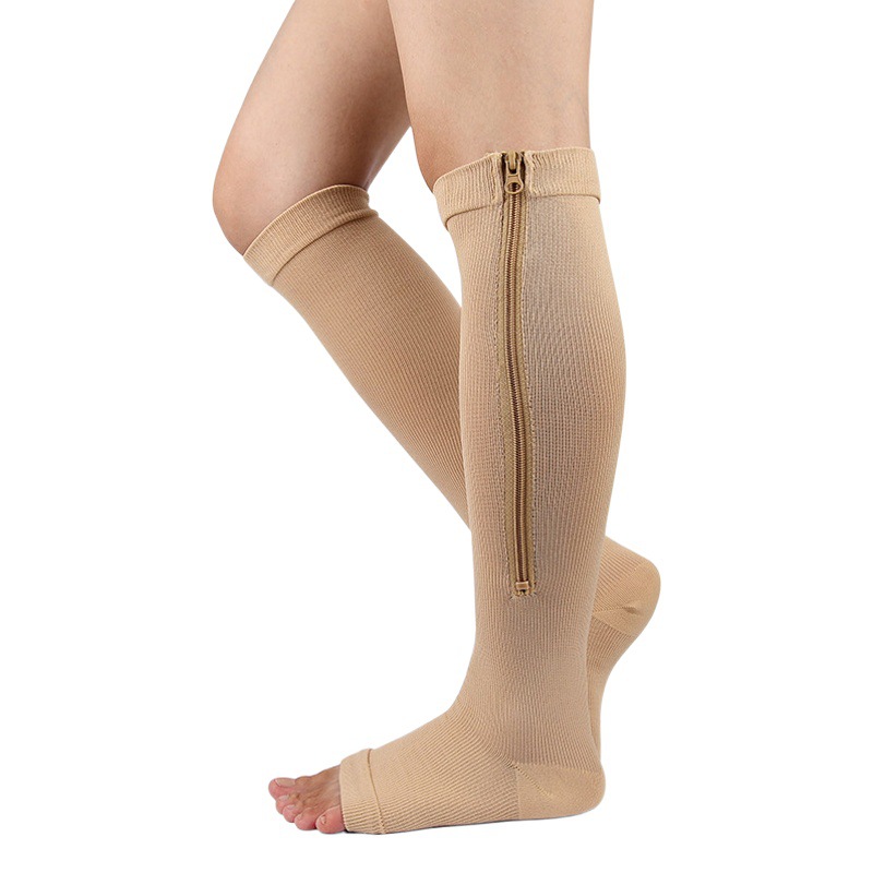 Amazon cremallera calcetines de compresión calcetines deportivos calcetines de compresión calcetines de la pierna que forma zip SOX compressionsocks