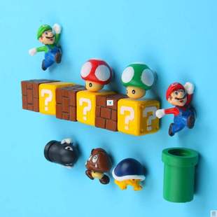 10Pcs 3D Super Mario Bros Fridge Magnets Refrigerator Magnets