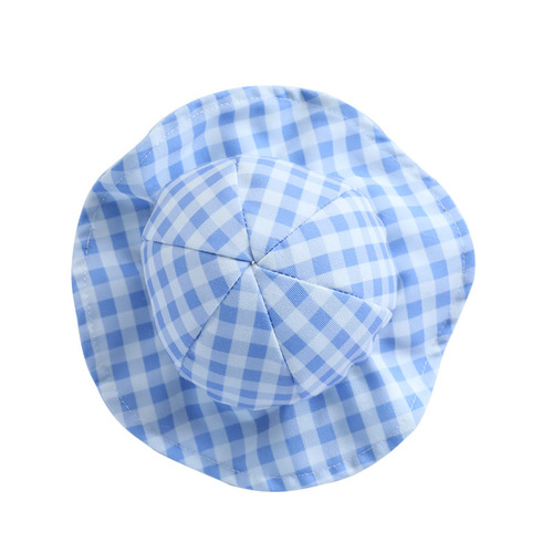 Manufacturer's dog hat, summer cool photo decoration, pet little yellow hat, cute fashionable plaid cat sun protection hat