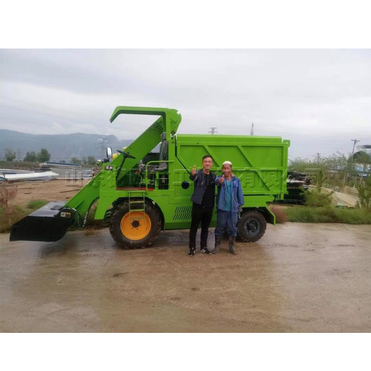 全自动液压牛场清粪车 小型牧场铲车 养殖场柴油粪便运输设备