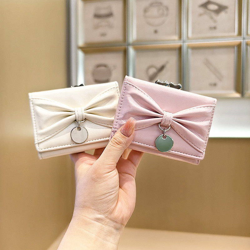 Daini 韓国版新製品フレッシュリボン 70% off ラブアイアンクリップ多機能学生ショートウォレット小銭入れ|undefined