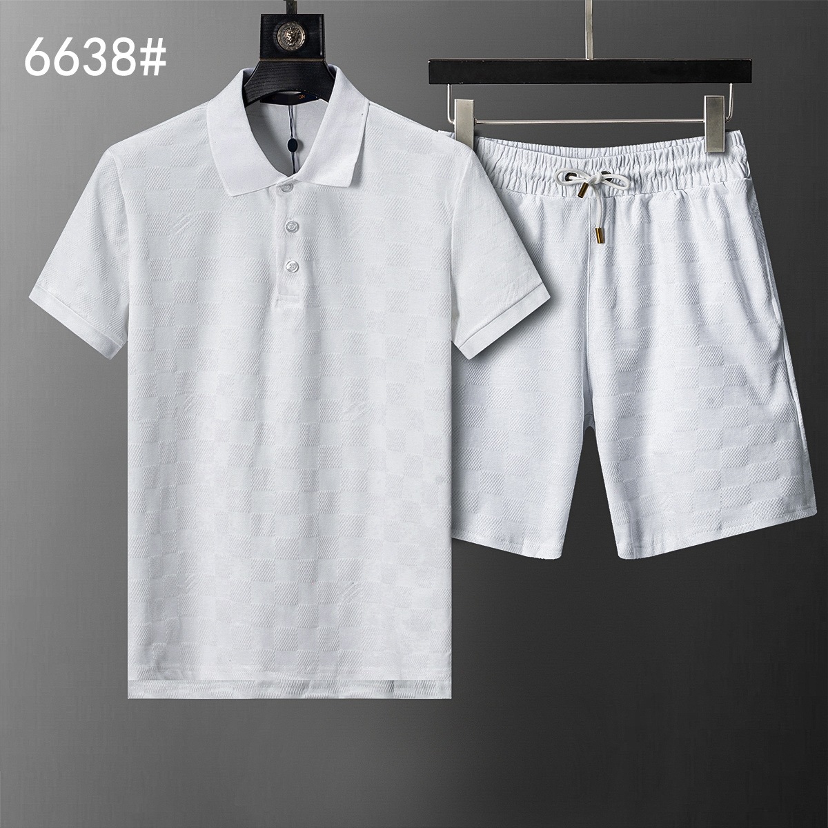 Cross-border versión correcta polo manga corta set de collar de verano clásico toalla de hombre bordado casual Europa y América explosión