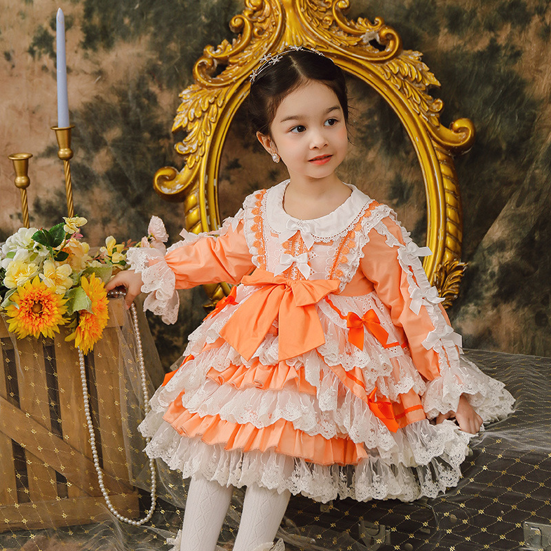 2021 Spring New Lolita Princess Lace Dress Girls' Holiday Dress Puffy Skirt High-End Formal Wear