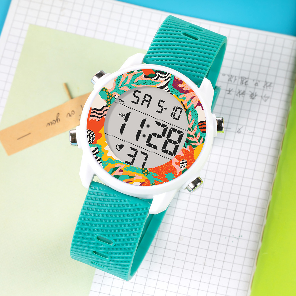 Tendencia de alto valor facial estudiantes varones y mujeres alarma reloj electrónico de ocio nocturna cronometrador deportivo multifuncional lote de reloj electrónico
