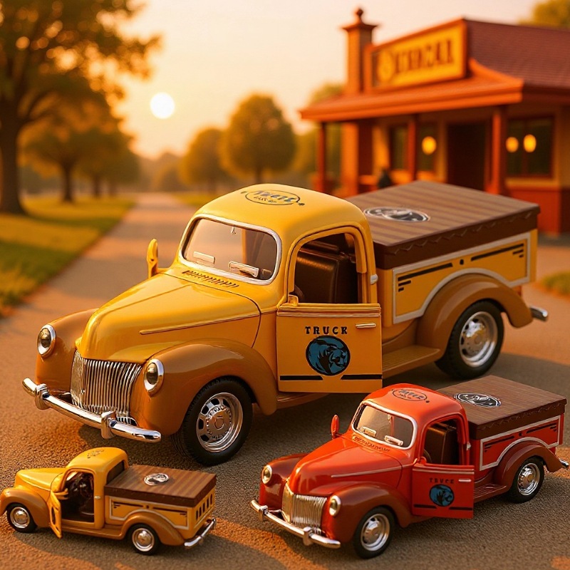 1:32 Alloy Fu Te Classic Pickup Transporter Classic Vintage Car Cargo Model Cross-Border Amazon Hot Sale