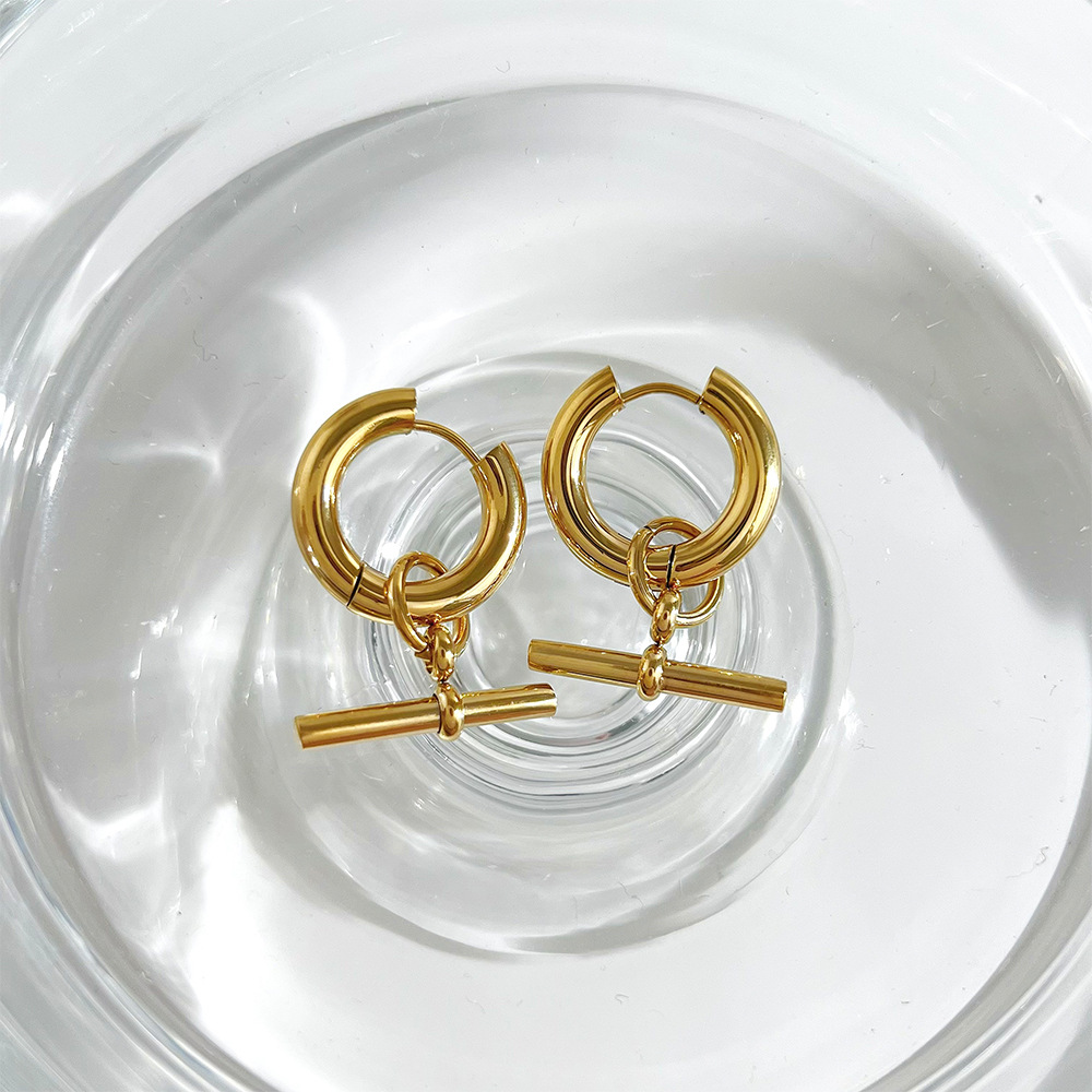 13g Weight 0.03µm-0.05µm Gold Plating Thickness Earrings Event & Party Supplies Fashion Solid Color Plating 304 Stainless Steel 16K Gold Plated White Gold Plated Gold Plated Stainless Steel Earrings