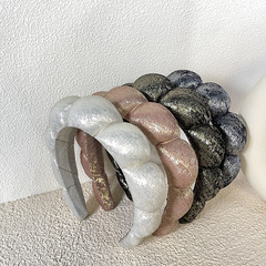 Cross-border Amazon gold sequin cloud braid headband wide edge face slimming high forehead headband hair press hair accessory