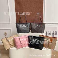 跨境totebag大容量妈咪女士包2025夏季百搭休闲购物袋欧美单肩包