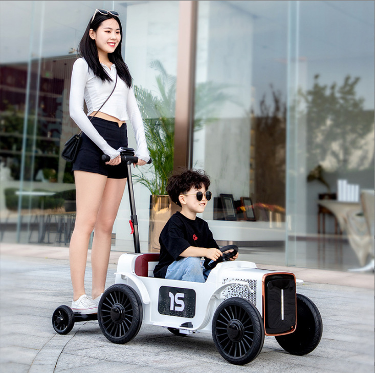 Coche eléctrico para niños coche de padres e hijos coche interactivo coche de cuatro ruedas coche de música coche de juguete puede sentarse control remoto auto-conducción