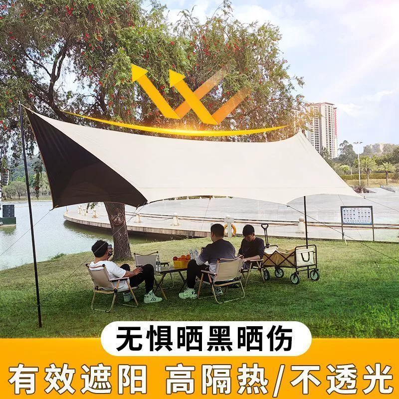 Travel hexagonal canopy for camping, waterproof tent, E9, increased thickness, sun protection