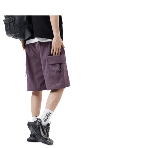 Men's Summer Thin Loose Casual Sport Work Shorts Breathable Youth Outerwear Five-Pocket Shorts