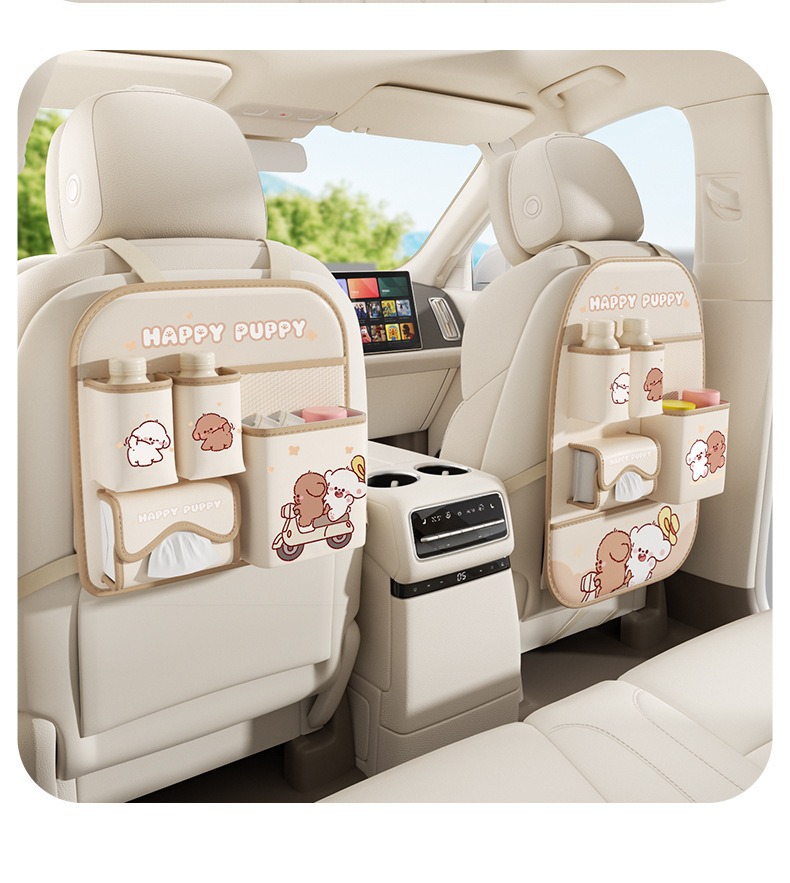 Car Two-In-One Multifunctional Seat Back Anti-Kick Storage Bag, Car Seat Storage Bag, Anti-Dirt Mat for Car Rear Seats