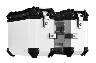 Motorcycle trunk Large Corner Box Aluminum Alloy - 35l-no-hiding-on-both-sides-flat-silver