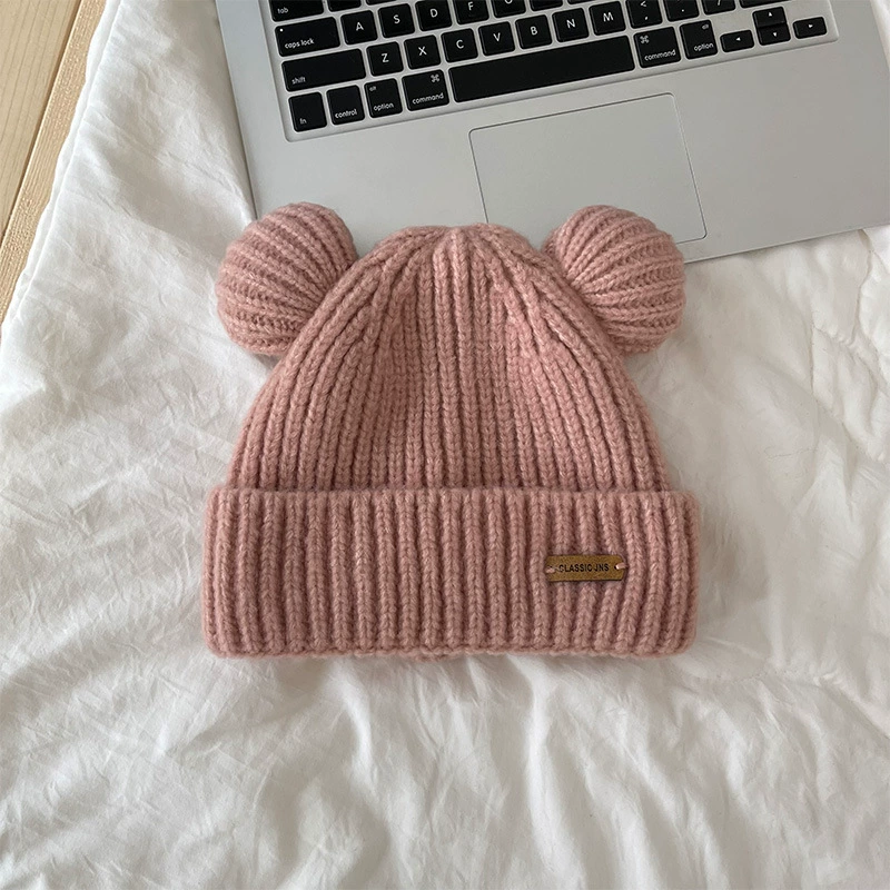 Woolen warm demi-season Japanese cute knitted hat