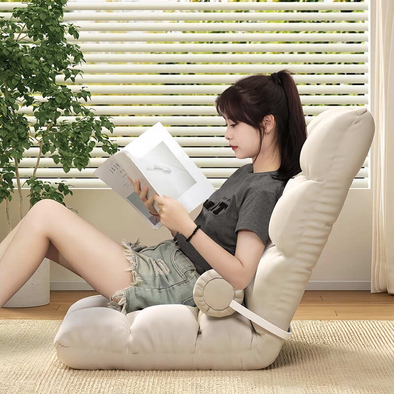 Lazy Sofa for Student Dormitory, Bed Backrest Chair, Bay Window Tatami Single Small Sofa, Can Be Used for Sleeping or Reclining, Seat Cushion