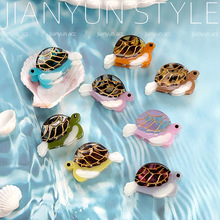 新款海洋系列醋酸抓夹萌趣小乌龟动物边夹跨境批发侧边夹BB夹卡通