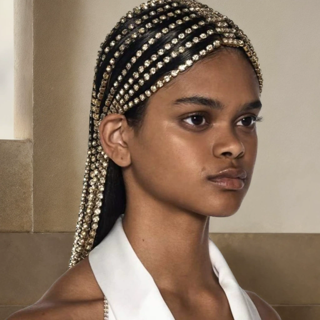 Производители оптовых трансграничных новых аксессуаров стразы длинные кисточки головные уборы преувеличенные персонализированные аксессуары для волос Rins ветер аксессуары для волос