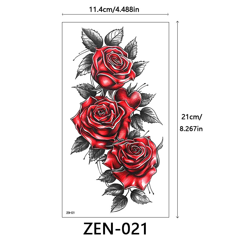 新品跨境 ZEN小全臂纹身贴半臂纹身贴动物花朵万圣节纹身贴tattoo|undefined