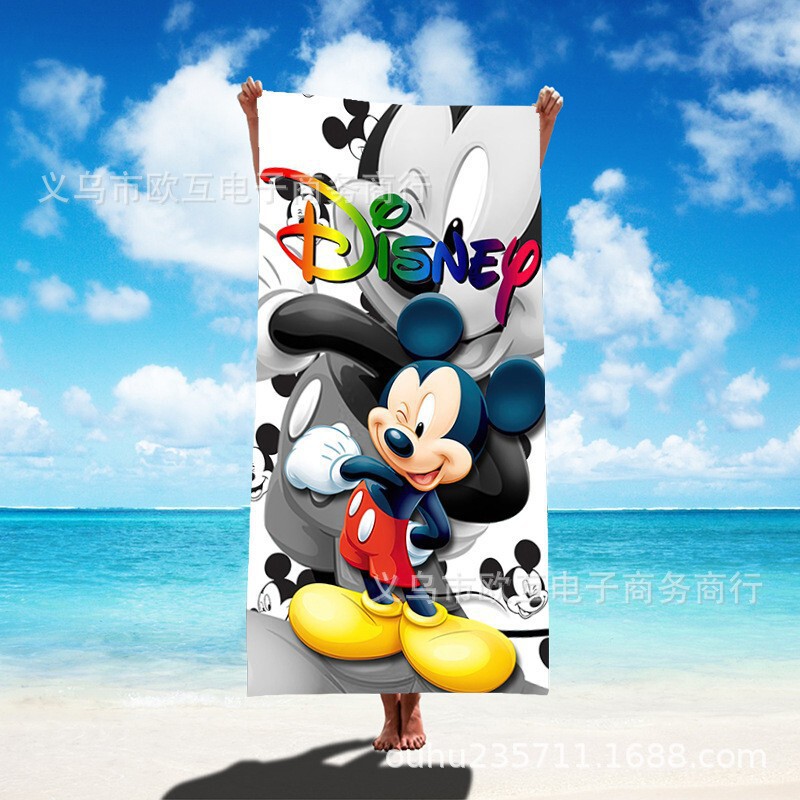 Temu Export Hot Selling Mickey and Minnie Cartoon Pattern Beach Towel Beach Bath Towel 100% Polyester Digital Printing Temu Export Hot Selling Mickey and Minnie Cartoon Pattern Beach Towel Beach Bath Towel 100% Polyester Digital Printing