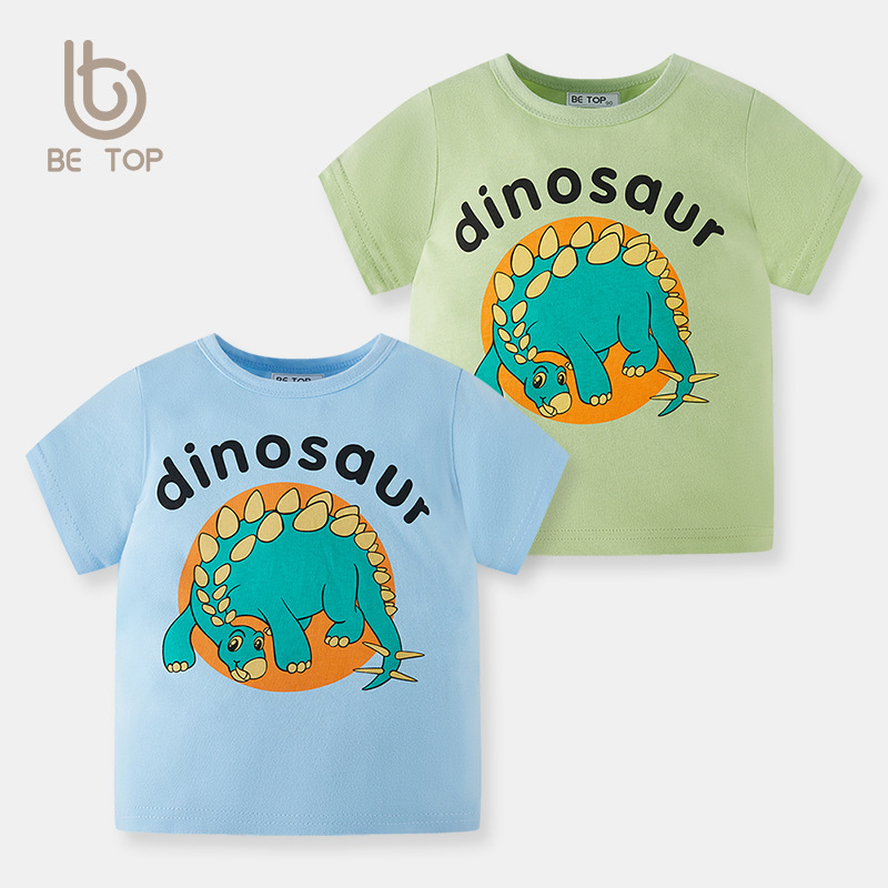 Betop Camiseta de manga corta para niños ropa de verano para niños ropa de dinosaurio de algodón de media manga para niños ropa para niños entrega de una pieza