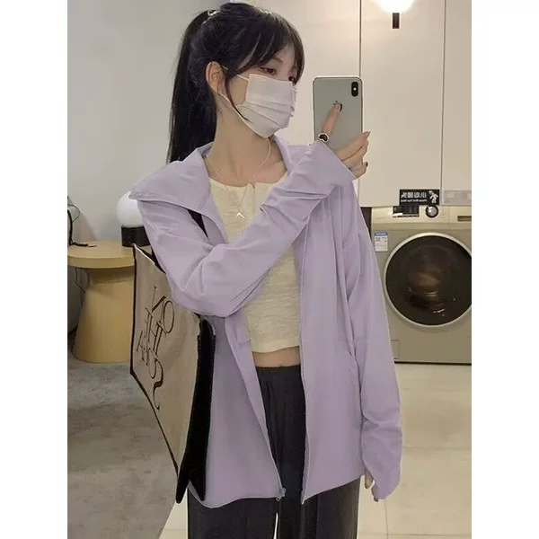 Dropshipping cross-border ice silk sunscreen clothing for women, 2026 new summer model, UV protection, loose and versatile