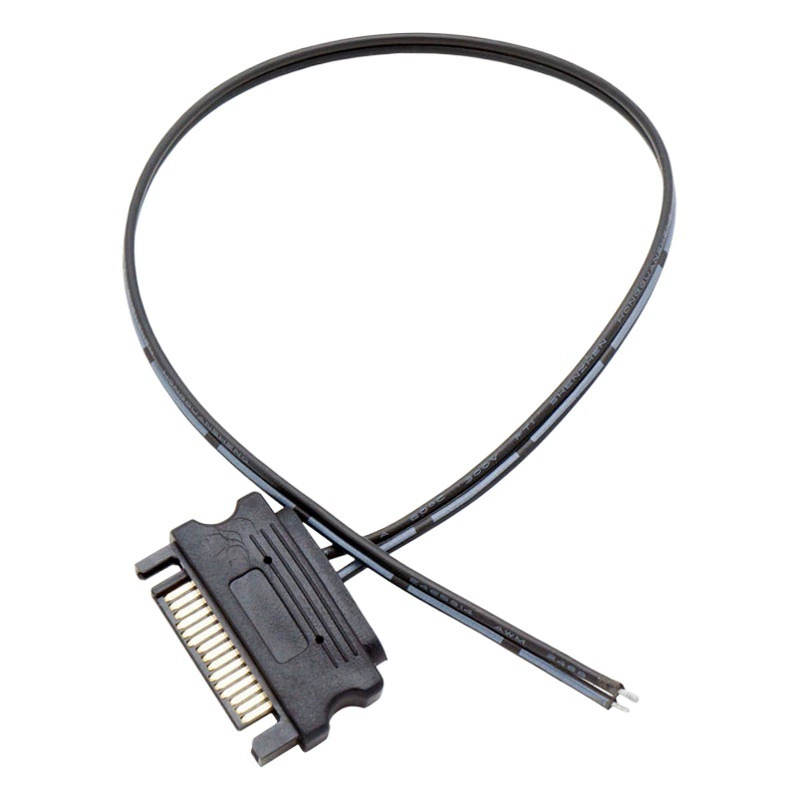 Производитель SATA 5 В 12 В 15 контактов штекерный кабель 22AWG луженый медный корпус компьютера лампа со световой полосой шнур питания