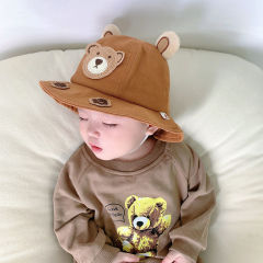 Baby Hat Korean Version Spring and Autumn Thin Cute Fisherman Hat Unisex Children Super Cute Cartoon Bucket Hat Sun Hat Autumn and Winter
